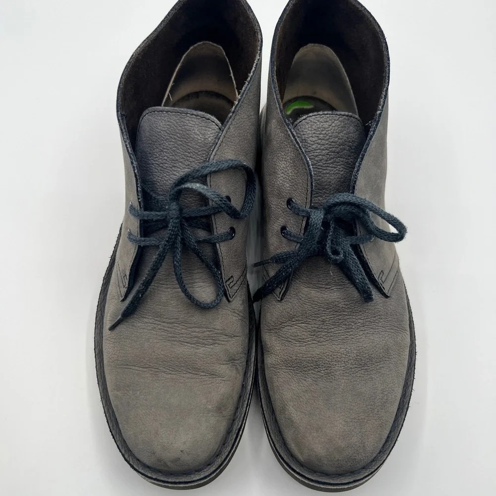 Clark's Leather Chukka Desert‎ Men's Ankle Boots Lace Up Casual Gray Size 9.5